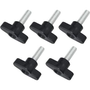M8 x 25mm T Handle 5PCS 8mm x 25mm Male Thread Black Plastic T Handle Screw Type Clamping Knob, T-Shape Clamping Handle Screw Knobs Handle