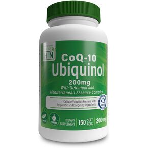 Health Thru Nutrition Ubiquinol 200mg 150 Servings with Selenium and Mediterranean Essence Complex | Cellular Function Formula with Epigenetic and Longevity Ingredients | Non-GMO Kaneka Qh