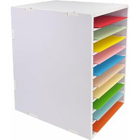 10-Tier File Sorter Organizer for Desk, Desktop Organizer with Adjustable Lettry Tray, Paper Sorter for Office School Home (White)