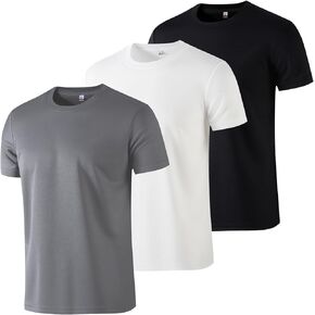 3 Pack Workout Shirts for Men Athletic Running Gym Short Sleeve Tee Shirts for Sports Casual Outfit