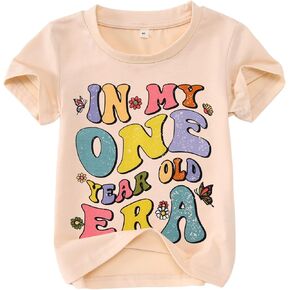 MODNTOGA Birthday Girl Shirt in My Era Graphic T-Shirt Toddler Girl Year Old Kids 1st 2nd 3rd 4th 5th Short Sleeve Tee Tops