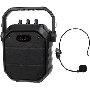 Retekess TC102 Portable PA System, Portable Voice Amplifier With Wireless Microphone, Supports 2 Wireless Mic, USB/TF Card/Aux-in for Teaching, Party