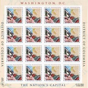 DISTRICT OF COLUMBIA ~ WASHINGTON DC #3813 Pane of 16 x 37 cents US Postage Stamps