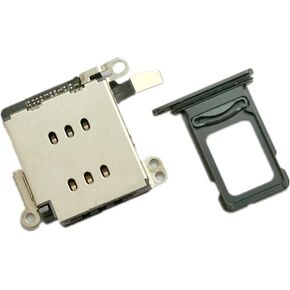 Dual SIM Card Reader Flex Cable with SIM Card Tray Holder Slot Adapter Replacement for iPhone XR (Black)
