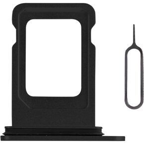 for iPhone 12 Black SIM Card Slot Replacement Single SIM Version for iPhone12 Card Tray Holder Adapter with Waterproof Rubber Ring Repair Kit Card Removal Tool for A2172 A2402 A2403 A2404