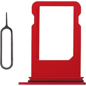 for iPhone 8 Red SIM Card Slot Replacement Single SIM Version for iPhone SE 3nd 2022 Single SIM Tray Adapter for iPhone SE 2nd 2020 Card Holder with SIM Ejector A1863 A1905 A1906