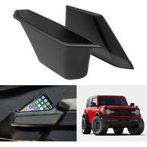KEWISAUTO Door Handle Storage Box for Bronco 21-24, Handle Pocket Side Door Storage Box Container Interior Glove Organizer Tray Armrest Insert for Ford Bronco 2 Door 2021-2024 Accessories (2 pcs)