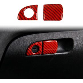 crosselec Red Carbon Fiber Glove box handle Switch Cover Trim For Dodge Charger 2011+