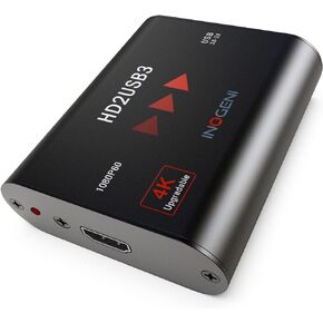 1080p 60fps HDMI to USB 3.0 (4K Upgradable) Professional Video and Audio Converter, Capture Card, HD2USB3 by INOGENI, PRO AV Plug'n Go, Compatible with All Systems and Apps (No Driver Required)