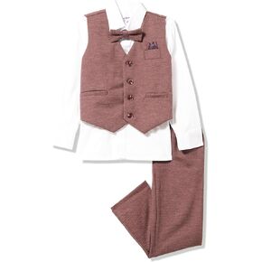 Isaac Mizrahi Slim Fit Boy's Contrast Plaid Vest, Shirt, Tie, & Pant Set