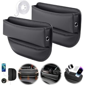 Car Seat Gap Filler Organizer Automotive Front Seat Storage and Storage Box Universal Fit Auto Console Side Storage Box SUV Truck Vans Organizer for Holding Phone,Sunglasses,Wallets,Keys(Black)