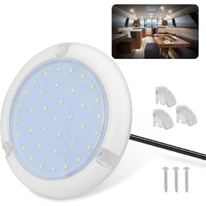 Boat LED Dome Light IP68 Marine Led Lights White Round Surface Mounted Boat Interior Lights Round Cabin Light for Boats RV Trailers
