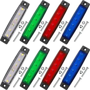 8 Pieces Marine Boat Lights 12V Led Interior Lights for Boat Deck Waterproof Boat Navigation Lights for Boat Lights Bow and Stern, Kayak Lights (Red, Blue, Green, White)