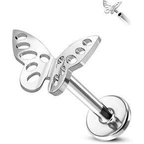 Minimalist Butterfly G23 Solid Titanium Cartilage Earrings Stud 16G Tragus Helix Earrings for Women Dainty Tragus Helix Piercing Jewerlry Hypoallergenic