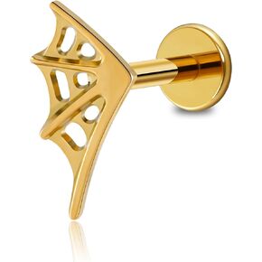 FINE4U - 16G 6mm 8mm ASTM F136 Titanium Cartilage Piercing Jewelry Stud for Tragus Helix Conch Flat