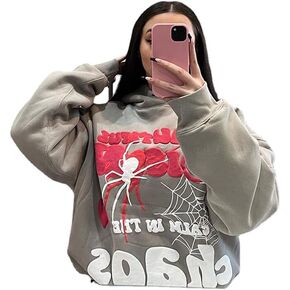 2024 Autumn/Winter Spider Web Hip Hop Hooded Hoodie for Men and Women Y2k Hoodie Matching Hoodies for Couples