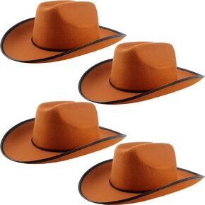 4 Pack Kids Cowboy Hats Child Western Cowgirl Cowboy Hat for Boys Girls Halloween Cosplay Costume Party Accessories