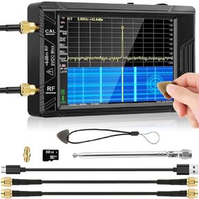 Handheld Tinysa Ultra Spectrum Analyzer, 4-inch HD Touch Screen 100k-5.3GHz High Frequency Signal Analyzer, RF Signal Generator,Support 32Gb Card, RBW 200kHz to 800MHz Support MF/HF/VHF UHF Input
