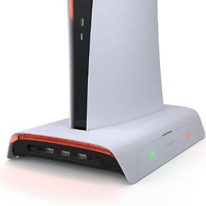 KIWIHOME Cooling Station for PS5 Accessories, Upgraded Controller Charging Station with Magnetic Dongles, Vertical Stand with RGB for Old PS5 Version Only, Not for PS5 Slim