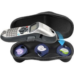 حافظة متوافقة مع ماكينة صنع الملصقات المحمولة DYMO LetraTag LT-100H/ 100H Plus، حقيبة تخزين طابعة الملصقات لطابعة الملصقات Dymo مع عبوات الشريط (الصندوق فقط) - أسود in Kuwait