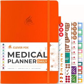 Clever Fox Medical Planner Daily – Health Diary Notebook, Wellness Journal & Self-Care Logbook, Lasts 3 Months, 7x10.5″ (Light Blue)