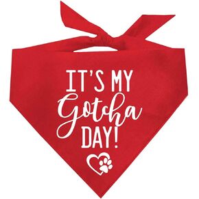 It's My Gotcha Day! Adoption Day Dog Bandana (Black, OS 163)