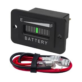 Battery Indicator Large LED Display Lead Acid Voltmeter Gauge Suit for DC Powered Equipment Such as Fork Lifts Golf Cart Floor Care Equipment (LA-48V)