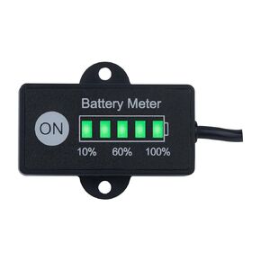Yooreal 12V/24V Battery Capacity Meter Battery Fuel Gauge Indicator Waterproof IP65 for Lead-Acid Battery Powered Golf Car Travel Trailer Forklift Scrubber Machine Electric Motorcycle etc