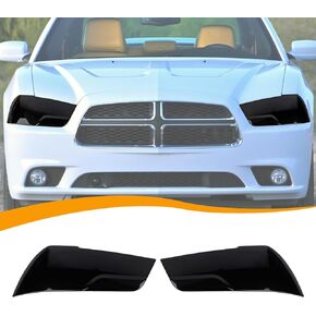 Hoolcar Tail Light Lamp Cover Guard Trim Bezel Frame Decor Exterior Accessories for 2015-2022 Dodge Charger, Smoked Black
