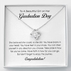 Graduation Gift Love Knot Necklace, Graduation Gift for Her, College Graduation Gift for Her, High School Senior Graduation Present, Class of 2023, Women's Jewelry