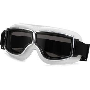 FEISEDY Motorcycle Goggles Vintage Anti Fog Pilot Style Leather Riding Glasses Safety Sport Eyewear B0046