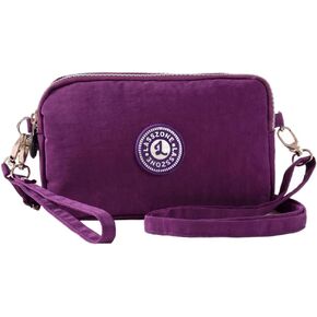 Women's Nylon Cell Phone Purse Small Crossbody Shoulder Bag 3 Layer Wristlet Wallet Zipper Clutch Purse in Saudi Arabia