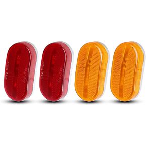 MADCATZ Meerkatt (Pack of 4) Oval Amber SMD Super Bright 6 Diodes Marker Bulb Clearance Light Front Rear Truck RV Trailer SUV Bus Indicator Lamp Reflector Rectangular Rectangle LED 12v DC TT12