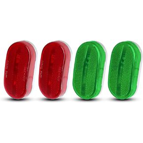ميركات (عبوة من 4) كهرمان بيضاوي SMD فائق السطوع 6 صمامات ثنائية مصباح إزالة الضوء الأمامي الخلفي للشاحنة RV مقطورة SUV حافلة مؤشر مصباح عاكس مستطيل LED 12 فولت تيار مستمر TT12