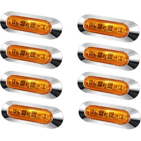 8Pcs Green LED Side Marker Light Truck Trailer Light Front Rear Turn Signal Tail Clearance Indicators Stop Warning Running Lights for 12-24V Auto Car RV Camper ATV Boat Deck transom
