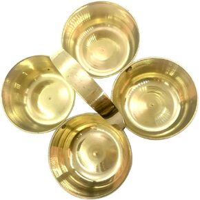 Brass Chowmukh Haldi Kumkum Holder Small Brass Pooja Accessories Puja Pooja Prayer Haldi Kumkum Chawal Rice Elaichi Mishri Roli 4 Bowl Holder Patra