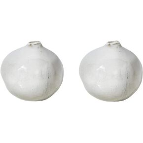 Serene Spaces Living Glazed Ceramic Fishbowl Vase- Centerpiece for Vintage Weddings, Events, Measures 4" Tall and 5" Diameter