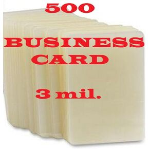 Qty 500 Business Card Laminating Pouches 3 Mil 2-1/4 x 3-3/4 Hot Laminator Sleeves