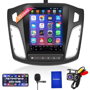 2G+64G for Ford Focus 2012 2013 2014 2015 2016 2017 2018 Android Car Stereo Radio, podofo 9.7" Vertical HD Touch Screen Bluetooth Radio with Phone Mirror Link GPS Navigation WiFi FM Backup Camera Mic