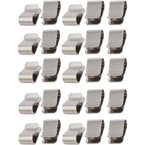 uxcell® 25pcs Stainless Steel Spring U Clip Silver Tone 21.4mm x 12mm