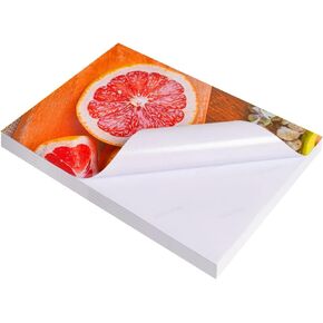 50Sheets Self Adhesive Photo Paper, A4 Glossy Sticky, Crafts DIY Project, Inkjet Printer Photo Sticker Paper (8.5x11"-50Sheets-135gsm)