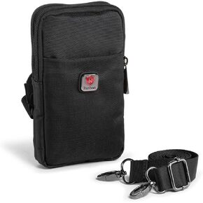 Cell Phone Pouch Fits for Samsung Galaxy S24 Ultra S23 Ultra S20 FE S9+ S8 Plus Note 20 Ultra 9 8 A15 A52 A42 A32 A12 Shoulder Holster Crossbody Case with Belt Clip Arm Bag Waist Purse (Black)