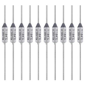 10PCS 184 Degrees Celsius Thermal Fuse 10A 250V AEC184E Temperature Fuses Cutoffs 10Amp 250Volt 184℃ Fusible