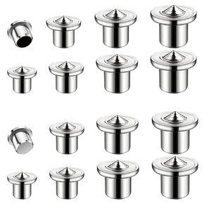 ELANE 48 Pcs Dowel Centering Pins,Metal Dowel Pins Dowel Centers,Dowels for Woodworking ( 1/4,5/16,3/8,1/2 ) (48)