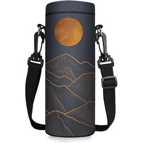 ToLuLu Water Bottle Carrier Bag Case, Insulated Neoprene Water Bottle Holder Pouch Cover 750ML 1000ML with Adjustable Shoulder Strap, For Stainless Steel/Glass/Plastic Bottles, Sport Energy Drinks
