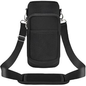 Half Gallon Water Bottle Carrier Bag, Bottle Pouch Phone Holder, Adjustable Shoulder Hand Strap 2 Pocket Sling Neoprene Sleeve Sports Water Bottle Accessories for Hiking Travelling &Camping