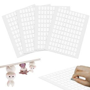 400Pcs Clear Sticky Tack, Double Sided Dots Sticky Glue Putty No Trace Tacky Putty, Removable Sticky Gel Dots Poster Putty Crafts Mounting Putty, 0.51 X 0.31 Inch Sticky Tack for Wall Hanging