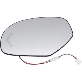 Driver Side Mirror Glass Assembly With Plastic Backing Plate Heated LED Turn Signal Compatible with Chevrolet Avalanche Silverado Suburban Tahoe, GMC Sierra Yukon XL, Cadillac Escalade (2007-2014)
