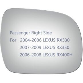 زجاج مرآة جانبية مناسب لـ 2004-2006 Lexus RX330، 2007-2009 Lexus RX350، 2006-2008 Lexus RX400H للركاب الأيمن RH محدب، بما في ذلك اللاصق in Kuwait