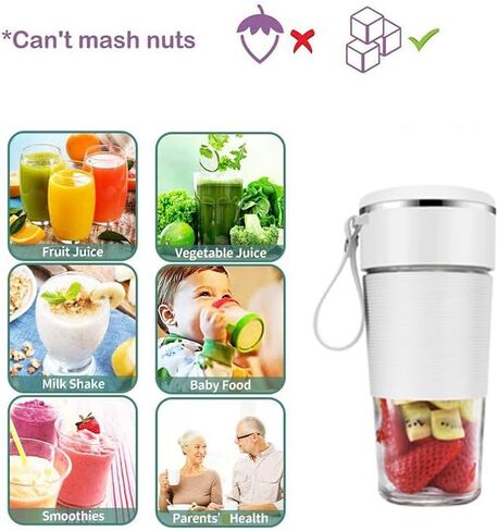 Portable Blender, Blender for Shakes and Smooties with Rechargable USB, Multifunctional Mini Blender in Saudi Arabia